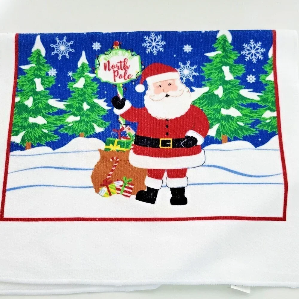 Santa Claus Christmas Towel NWOT Dish Hand Kitchen Towel 25 1/2